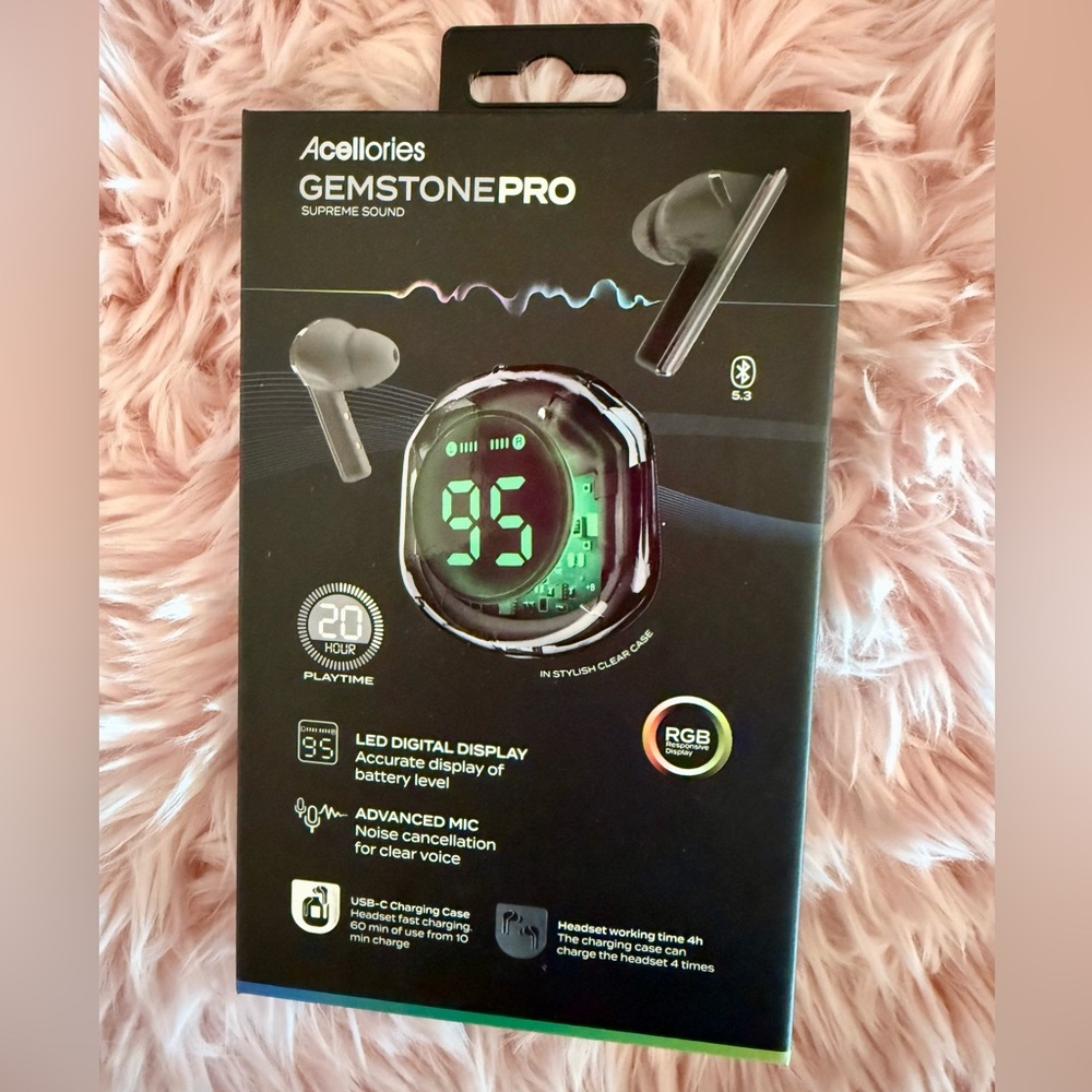 Gemstone Pro Wireless Earbuds - Black